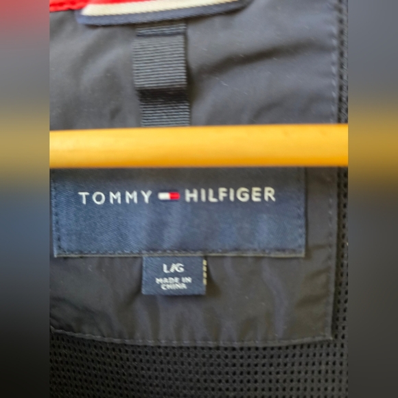 Tommy Hilfiger Colorblock Hooded Windbreak Jacket Blue White Red Size L - Picture 8 of 9